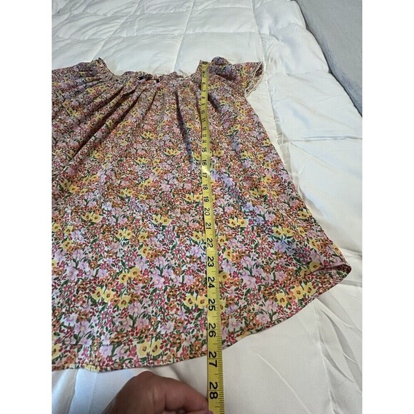 LC Lauren Conrad Blouse Top Multicolor Floral Print BOHO Peasant Keyhole Ties 1X - Picture 9 of 9